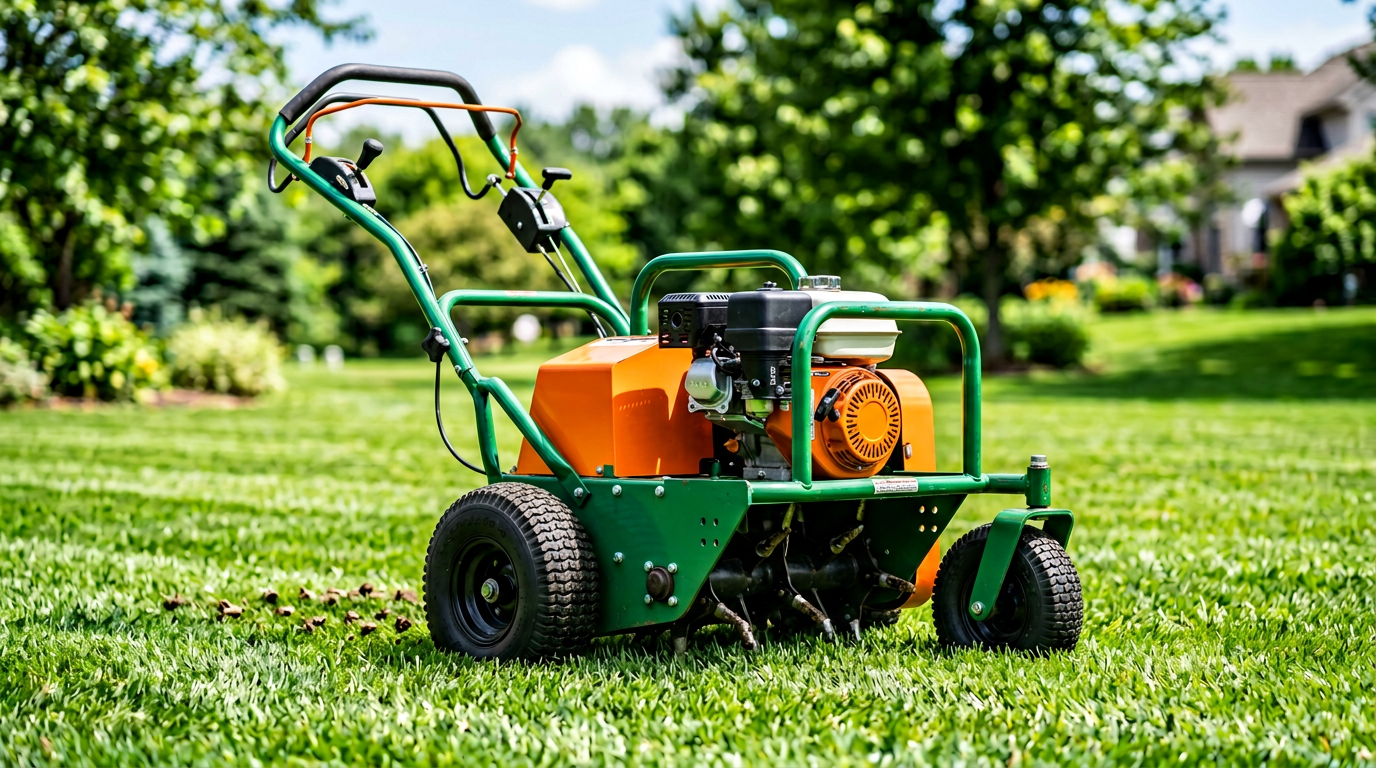 Aerifikátor na trávníku